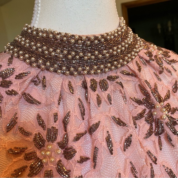 Valentina Ltd • 1960s Pink Beaded Cocktail Sheath • Vintage Mad Men Era • XS - Picture 3 of 10